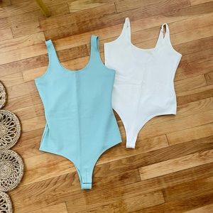Blue and White Bodysuit Set Size M